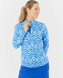 PURE GOLF Balance Long Sleeve Mid Zip 445 Santorini Skies