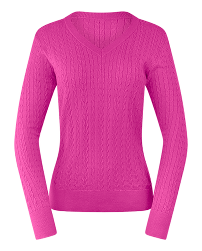 PURE GOLF Suzie Summer Weight Knitted Jumper 509 Deep Azalea