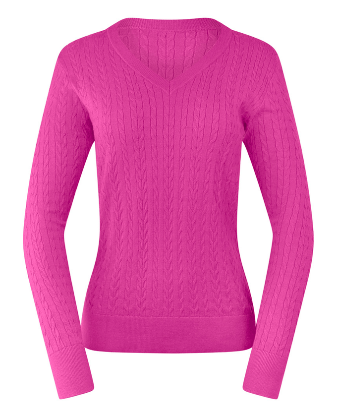 PURE GOLF Suzie Summer Weight Knitted Jumper 509 Deep Azalea