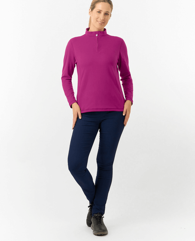 PURE GOLF Iris Super Soft 1/4 Zip Top 007 Plum