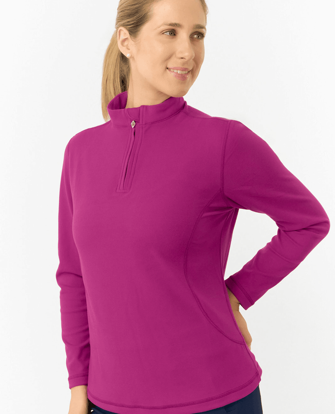 PURE GOLF Iris Super Soft 1/4 Zip Top 007 Plum