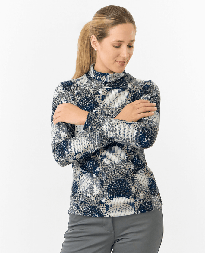 PURE GOLF Amy Roll Neck Top 101 Quiet Glade