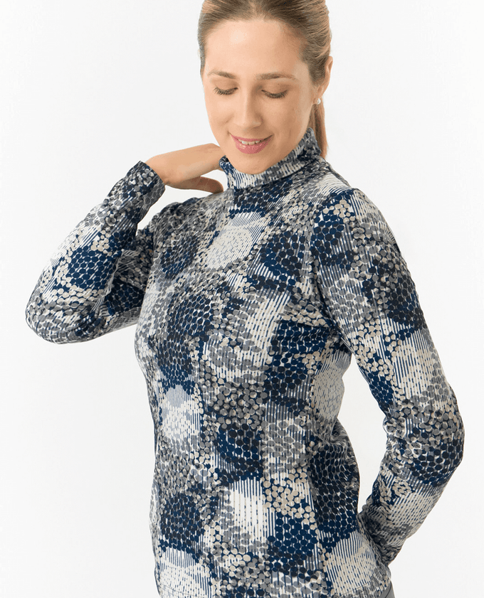 PURE GOLF Amy Roll Neck Top 101 Quiet Glade