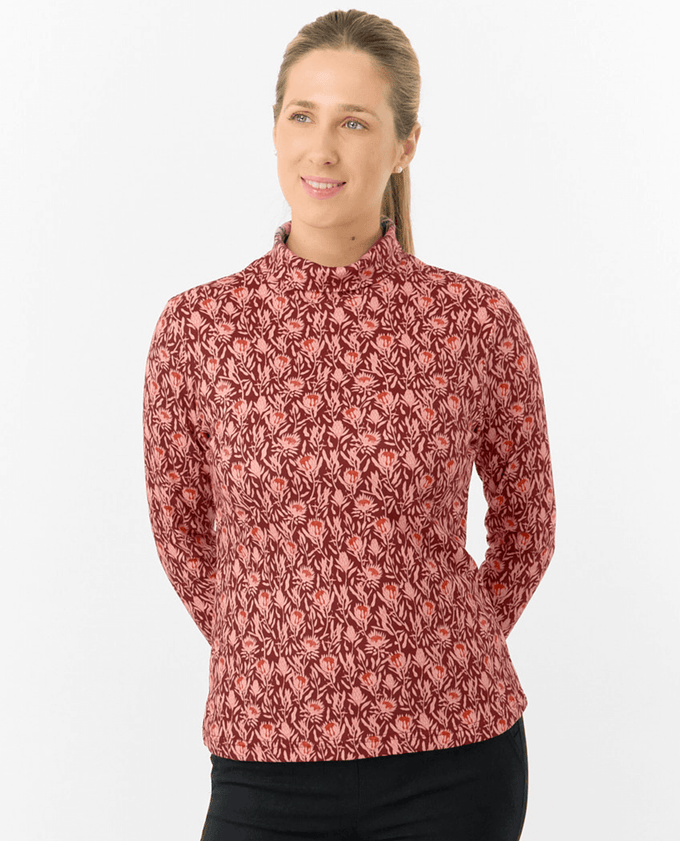 PURE GOLF Amy Roll Neck Top 101 Perennial Fields