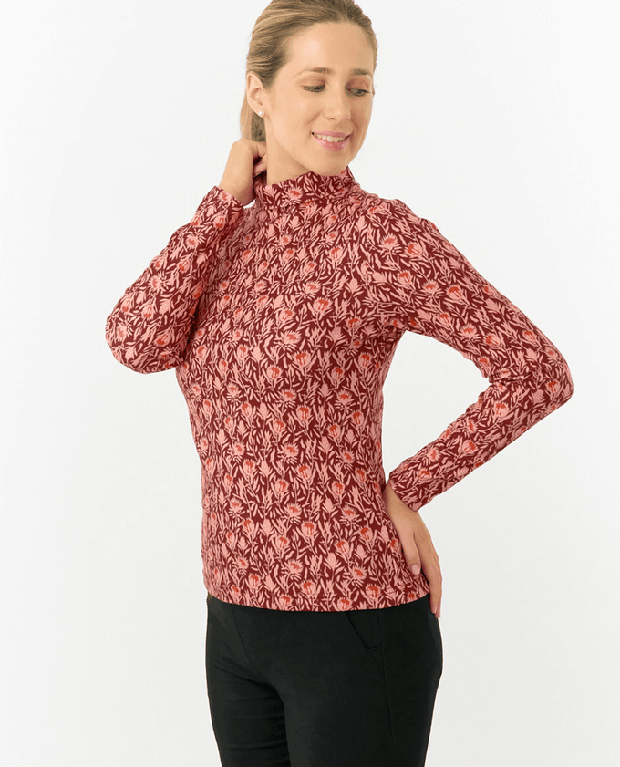 PURE GOLF Amy Roll Neck Top 101 Perennial Fields