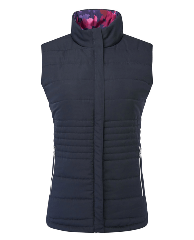 PURE GOLF Eve Reversible Vest 406 Autumn Aquarelle/Navy