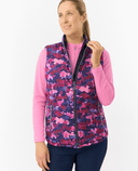 PURE GOLF Eve Reversible Vest 406 Autumn Aquarelle/Navy