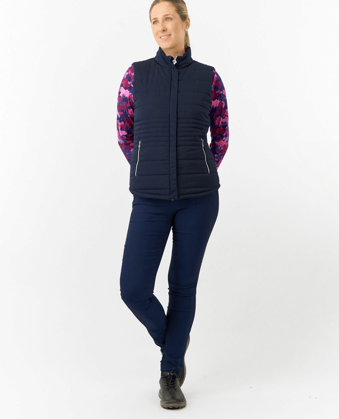 PURE GOLF Eve Reversible Vest 406 Autumn Aquarelle/Navy