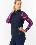 PURE GOLF Eve Reversible Vest 406 Autumn Aquarelle/Navy