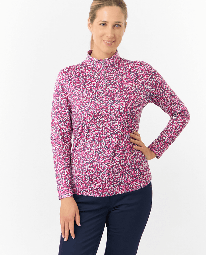 PURE GOLF Arusha Mid Layer Top 441 Plum Ripple