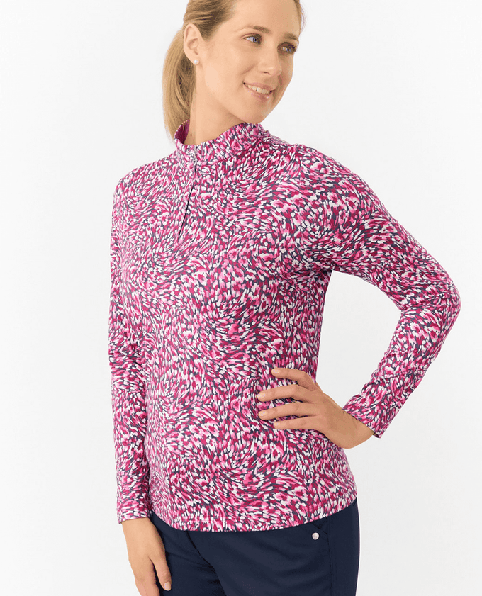 PURE GOLF Arusha Mid Layer Top 441 Plum Ripple