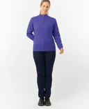 PURE GOLF Margot Knit Lined Quarter Zip Jumper 506 Future Dusk