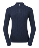 PURE GOLF Margot Knit Lined Quarter Zip Jumper 506 Navy