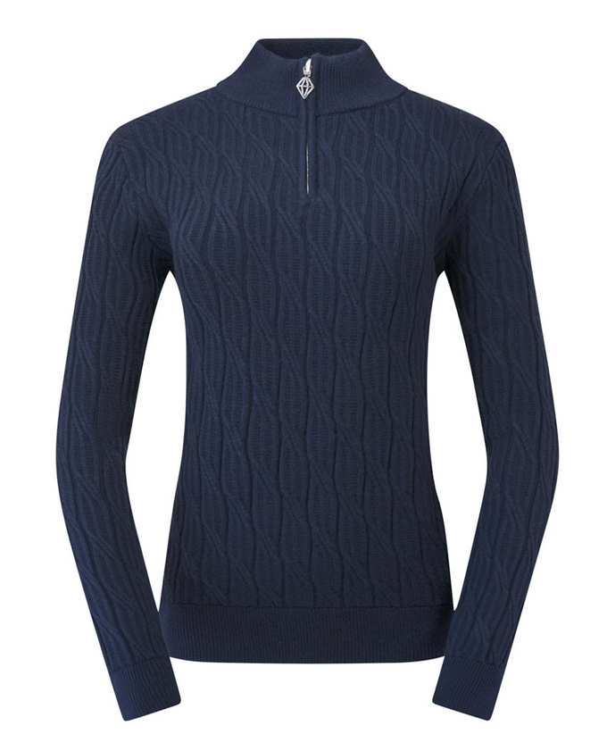 PURE GOLF Sorrell Margot Knit Quarter Zip Lined Jumper 506 Navy