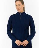 PURE GOLF Sorrell Margot Knit Quarter Zip Lined Jumper 506 Navy