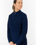 PURE GOLF Sorrell Margot Knit Quarter Zip Lined Jumper 506 Navy