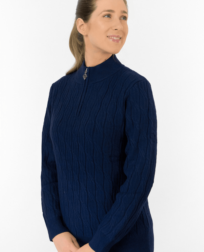 PURE GOLF Sorrell Margot Knit Quarter Zip Lined Jumper 506 Navy