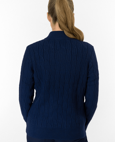 PURE GOLF Sorrell Margot Knit Quarter Zip Lined Jumper 506 Navy