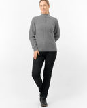 PURE GOLF Margot Knit Lined Quarter Zip Jumper 506 Charcoal Grey