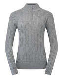 PURE GOLF Margot Knit Lined Quarter Zip Jumper 506 Charcoal Grey