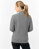 PURE GOLF Margot Knit Lined Quarter Zip Jumper 506 Charcoal Grey