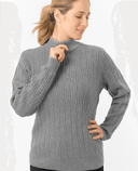 PURE GOLF Margot Knit Lined Quarter Zip Jumper 506 Charcoal Grey