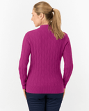 PURE GOLF Margot Knit Lined Quarter Zip Jumper 506 Plum