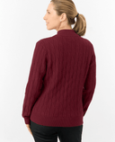 PURE GOLF Margot Knit Lined Quarter Zip Jumper 506 Merlot