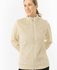 PURE GOLF Ellisa Knitted Zipped cardigan with faux fur front 508 Limestone