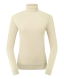 PURE GOLF Sarah Roll Neck Jumper with Faux Fur Collar 521 Limestone