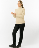 PURE GOLF Sarah Roll Neck Jumper with Faux Fur Collar 521 Limestone