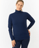 PURE GOLF Sarah Roll Neck Jumper with Faux Fur Collar 521 Navy