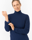 PURE GOLF Sarah Roll Neck Jumper with Faux Fur Collar 521 Navy