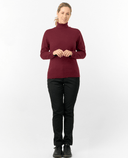 PURE GOLF Sarah Roll Neck Jumper with Faux Fur Collar 521 Merlot