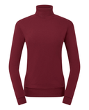 PURE GOLF Sarah Roll Neck Jumper with Faux Fur Collar 521 Merlot