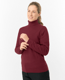 PURE GOLF Sarah Roll Neck Jumper with Faux Fur Collar 521 Merlot