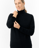 PURE GOLF Sarah Roll Neck Jumper with Faux Fur Collar 521 Black