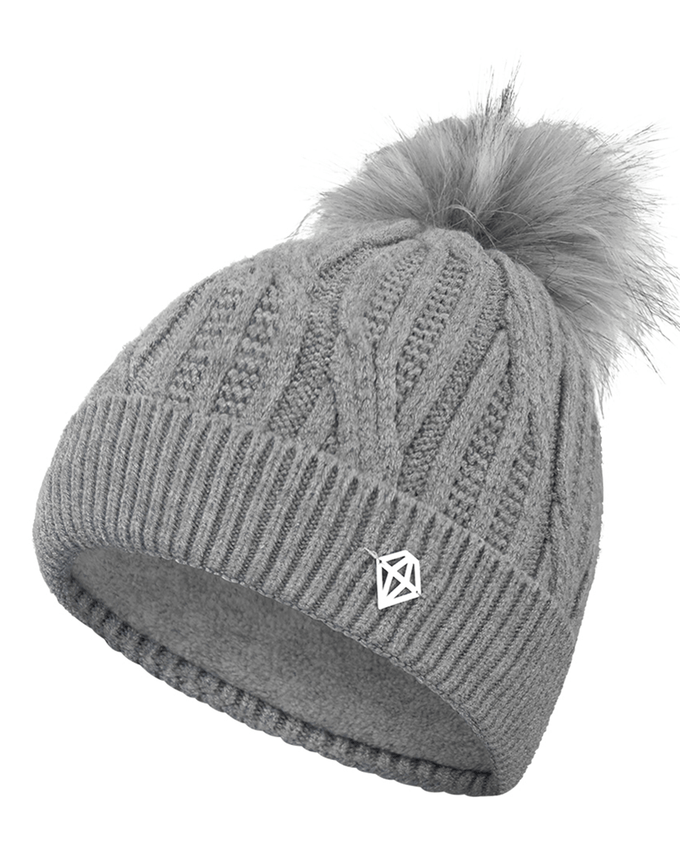 PURE GOLF Margot Waterproof Lined Bobble Hat Charcoal Grey