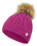 PURE GOLF Margot Waterproof Lined Bobble Hat Plum