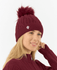 PURE GOLF Margot Waterproof Lined Bobble Hat Merlot