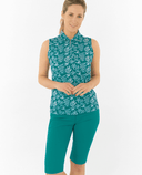 PURE GOLF Amity Sleeveless Polo 014 Teal Frondescence