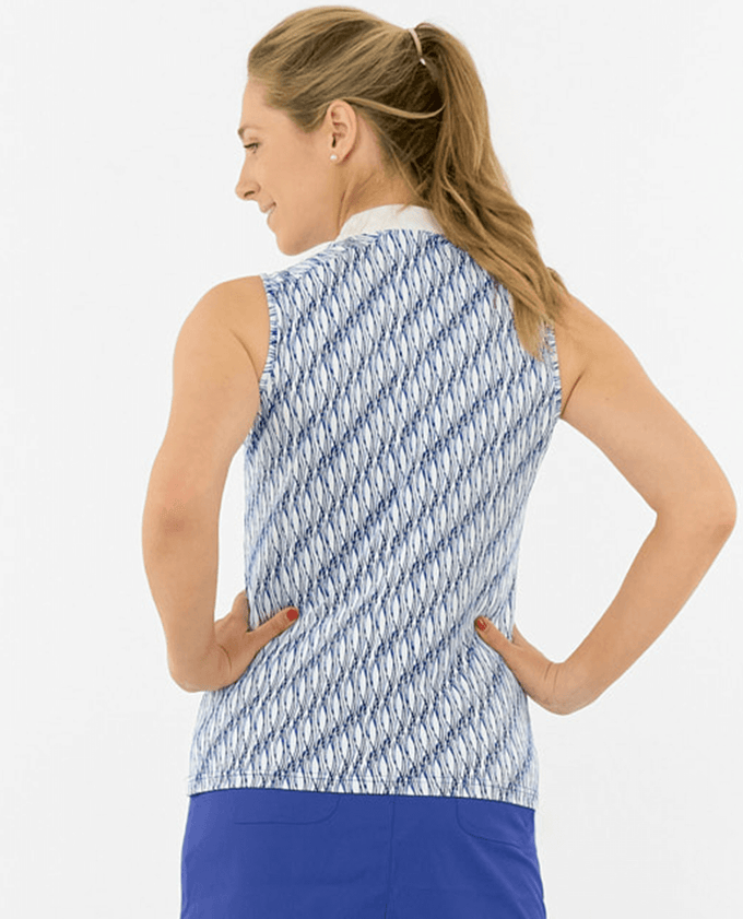 PURE GOLF Felicity Sleeveless Polo 030 Tidal Wave