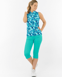 PURE GOLF Ellen Sleeveless Zip Polo 035 Water Lily