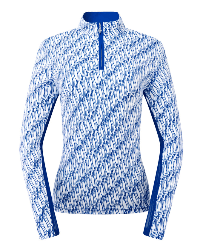 PURE GOLF Balance Long Sleeve Polo 445 Tidal Wave