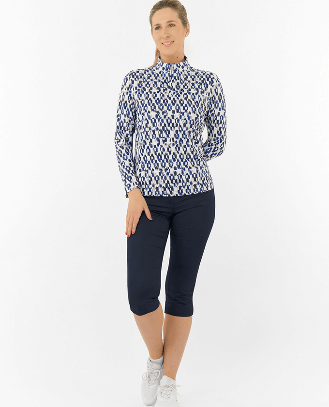 PURE GOLF Balance Long Sleeve Polo 445 Sands Of Time