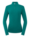PURE GOLF Sorrell Margot Knit Quarter Zip Lined Jumper 506 Deep Teal