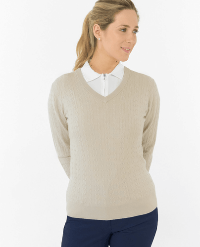 PURE GOLF Suzie Summer Weight Knitted Jumper 509 Oyster