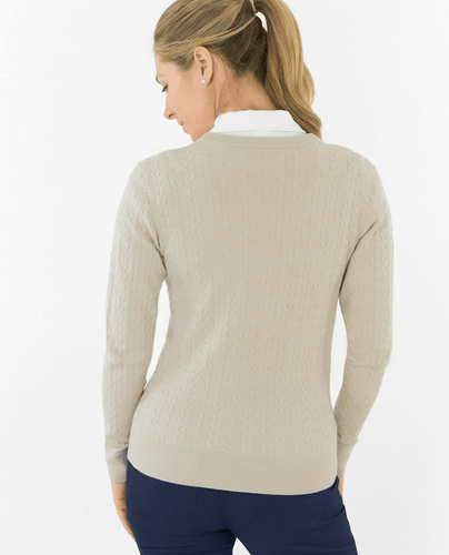 PURE GOLF Suzie Summer Weight Knitted Jumper 509 Oyster