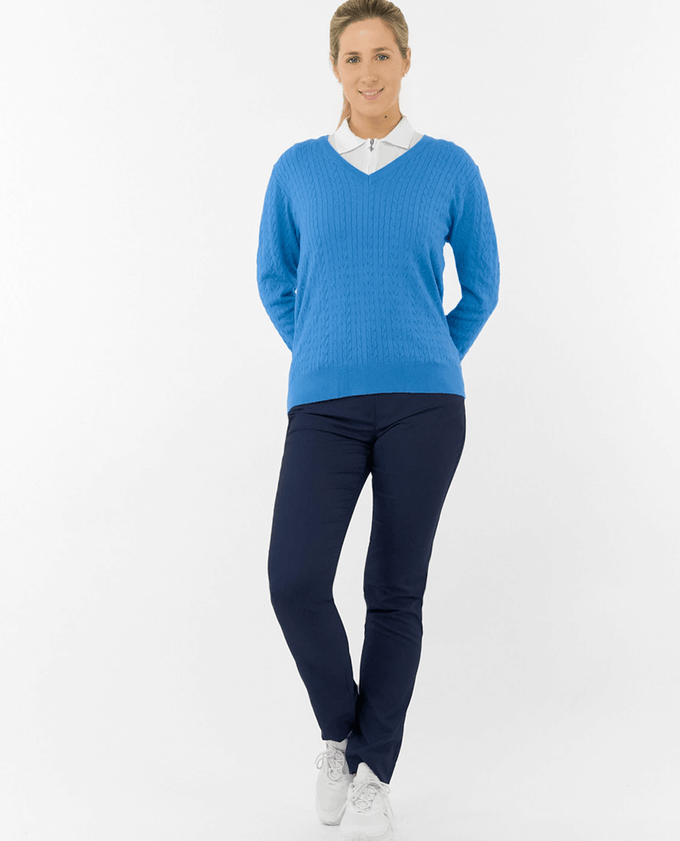 PURE GOLF Suzie Summer Weight Knitted Jumper 509 Cerulean