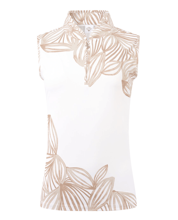 PURE GOLF Aria Sleeveless Polo 034 Whitecap Whisper